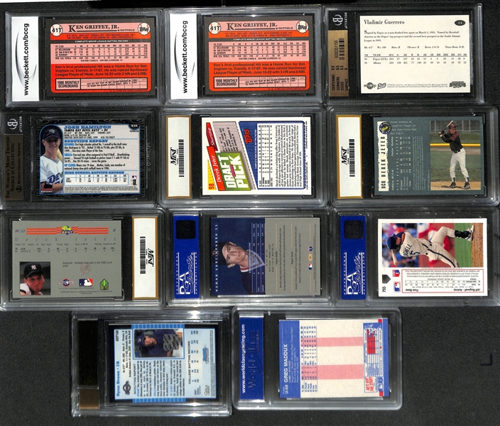 Lot of (20) Mostly Graded Rookie Cards Feat. Ken Griffey Jr and Derek Jeter