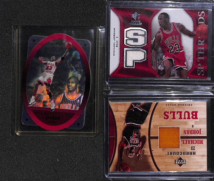 Lot of (9) Game Used and Insert Michael Jordan Cards
