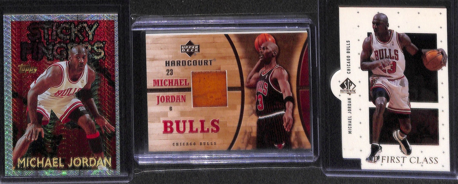 Lot of (9) Game Used and Insert Michael Jordan Cards