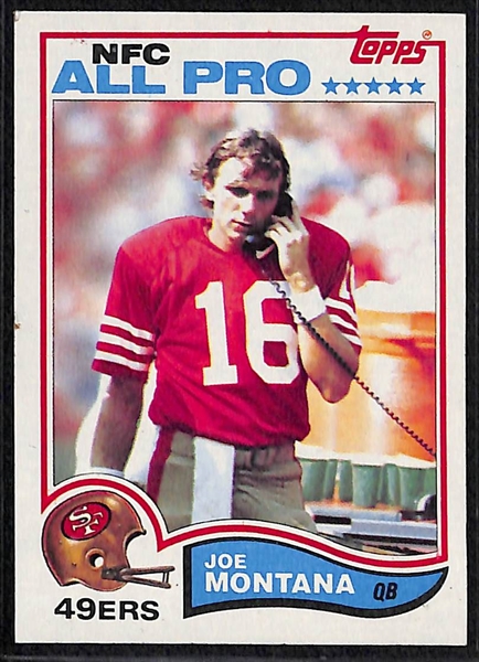 Lot of (3) Football Cards Featuring 1981 Joe Montana Rookie Card and Dan Marino Game Used Patch 