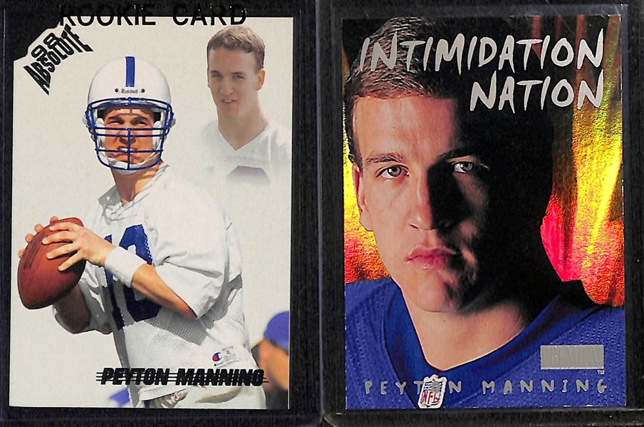 Lot of (7) Peyton Manning Rookie and Insert Football Cards