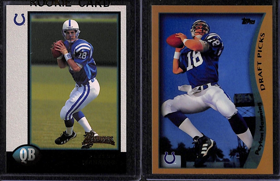 Lot of (7) Peyton Manning Rookie and Insert Football Cards