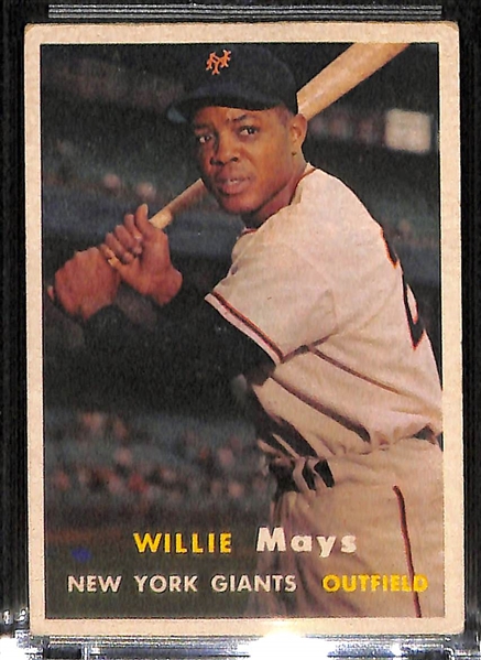 Lot of (3) 1950s Topps Baseball Card w. 1957 Willie Mays and Yogi Berra, and 1959 Willie Mays