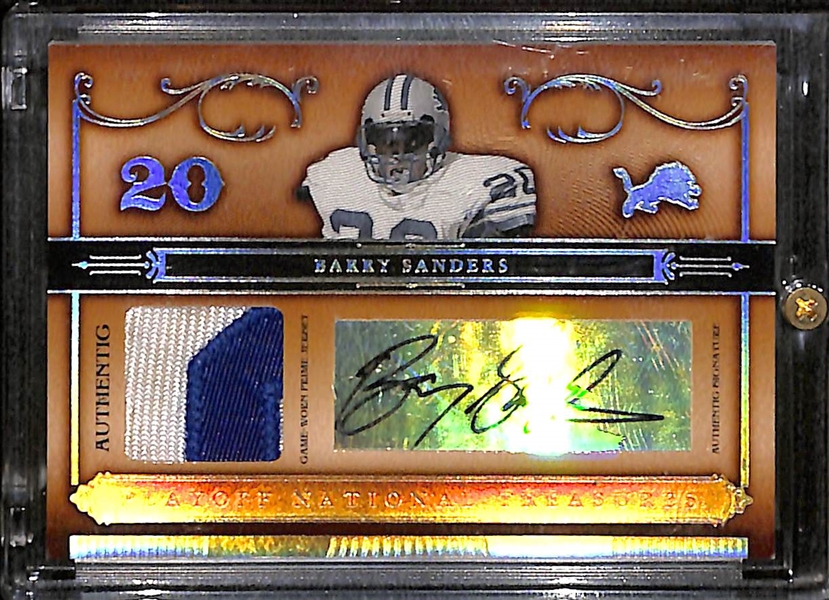 2006 Playoff National Treasures Barry Sanders Autograph Patch #ed 4/10