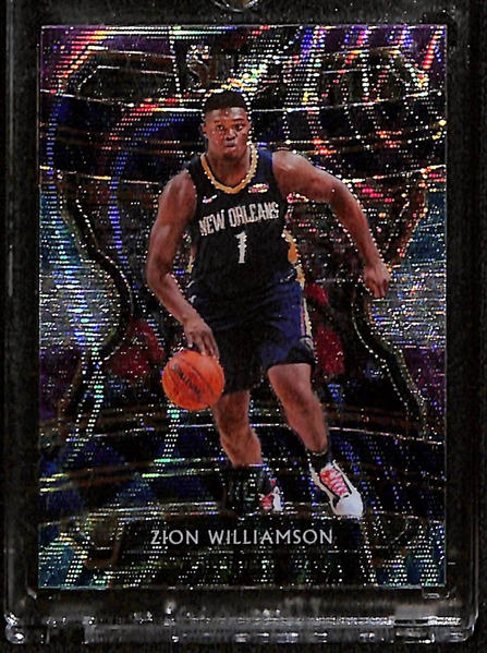 2019-20 Select Zion Williamson Rookie Tri-Color Prizm Card & (2) 2007-08 Kevin Durant Rookie Jersey Cards 