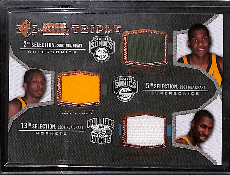 2019-20 Select Zion Williamson Rookie Tri-Color Prizm Card & (2) 2007-08 Kevin Durant Rookie Jersey Cards 