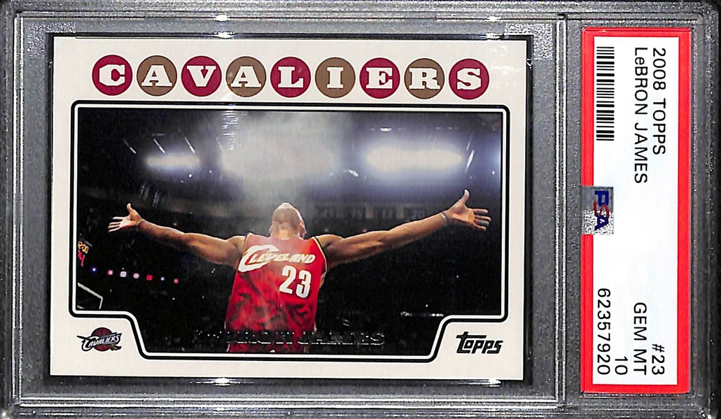 2008 Topps Lebron James Chalk Toss Graded PSA 10