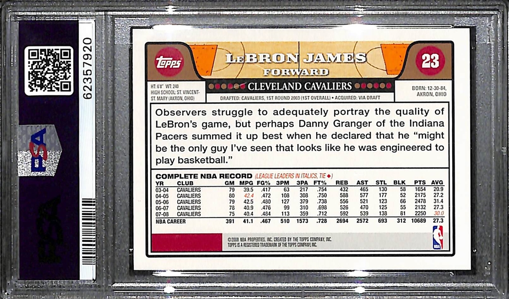 2008 Topps Lebron James Chalk Toss Graded PSA 10