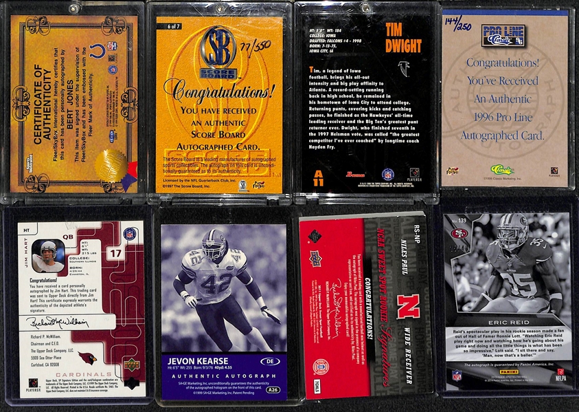 Lot of (40+) Football Autographed Cards w. Many Stars and Hall of Famers Feat. Nitschke, M. Faulk, C. Martin, and Many More!