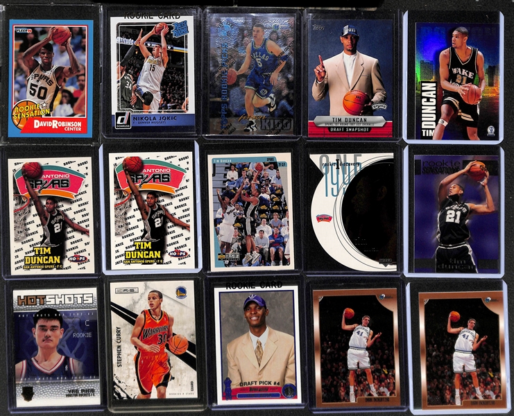 Lot of (30) Mostly Rookie Basketball Cards Feat. Durant, Bryant, Tatum, O'Neal, Iverson, Robinson, and More 