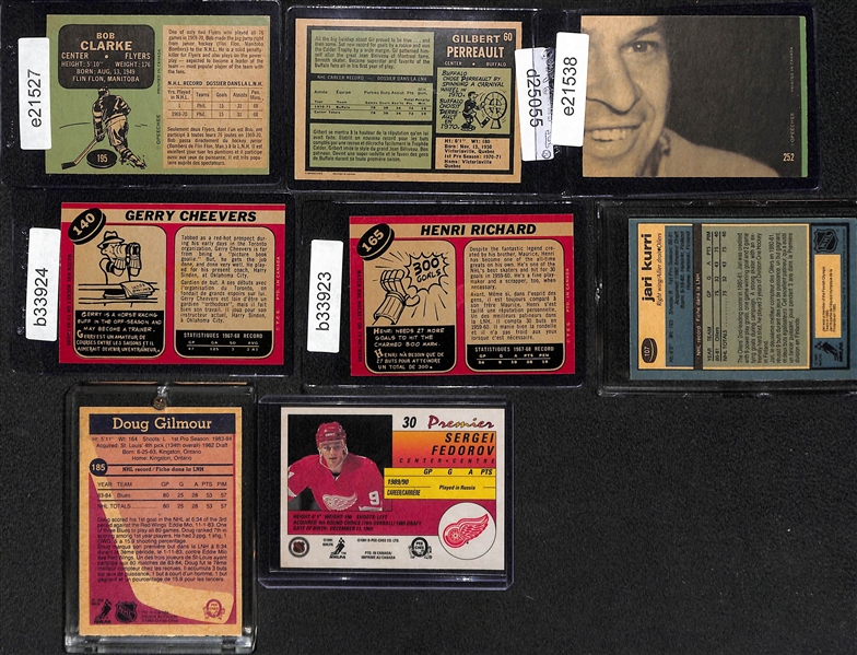 Lot of (8) O-Pee-Chee Hockey Cards Featuring Bobby Clarke Rookie Card