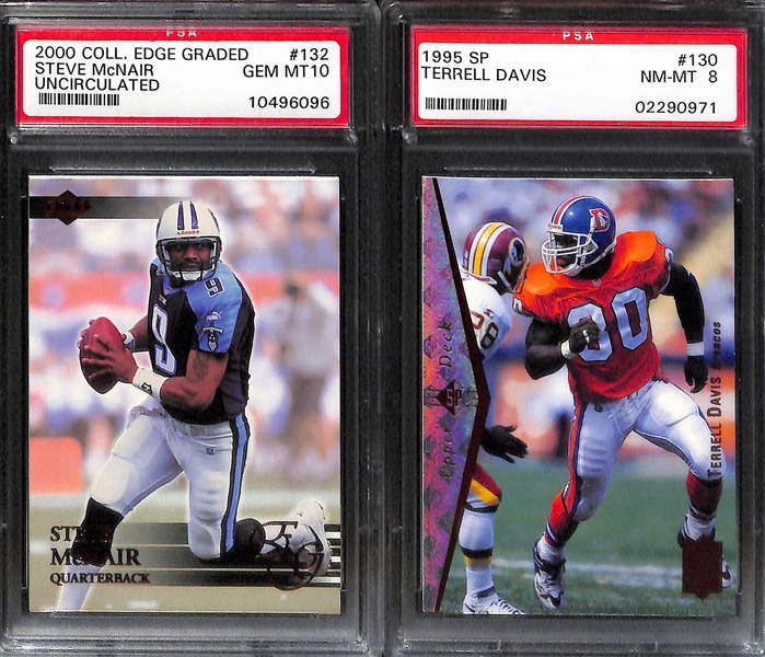 Lot of (14) Mostly Football Graded Rookies w. Barry Sanders, E. Smith, S. McNair, T. Davis, and More