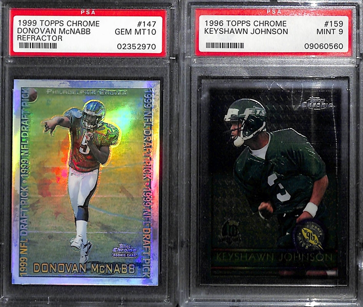 Lot of (14) Mostly Football Graded Rookies w. Barry Sanders, E. Smith, S. McNair, T. Davis, and More