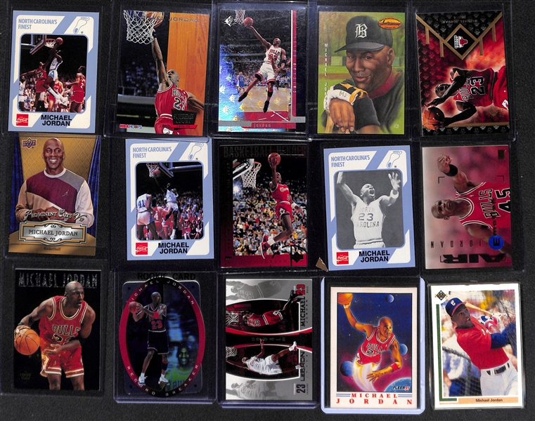 Lot of (30+) Michael Jordan Baseball and Basketball Cards and Inserts