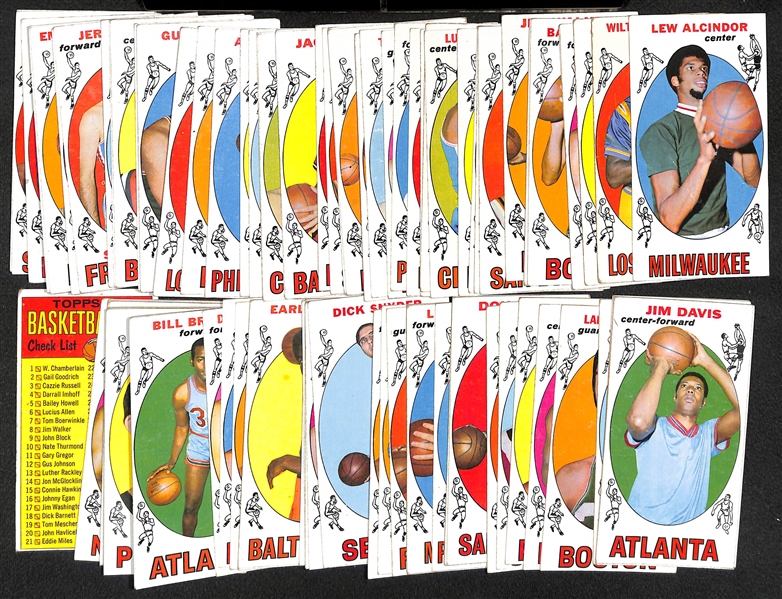 1969 Topps Basketball Complete Set w. Lew Alcindor Rookie (Poor Condition)