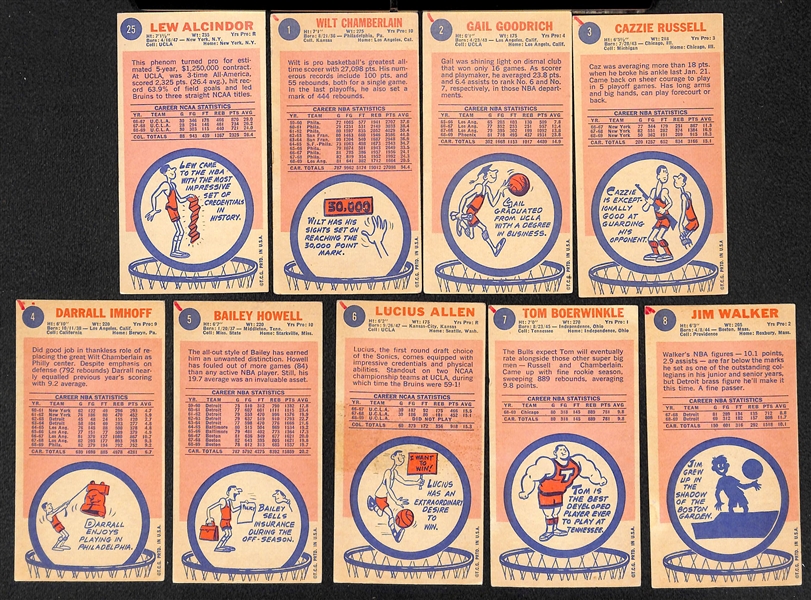 1969 Topps Basketball Complete Set w. Lew Alcindor Rookie (Poor Condition)