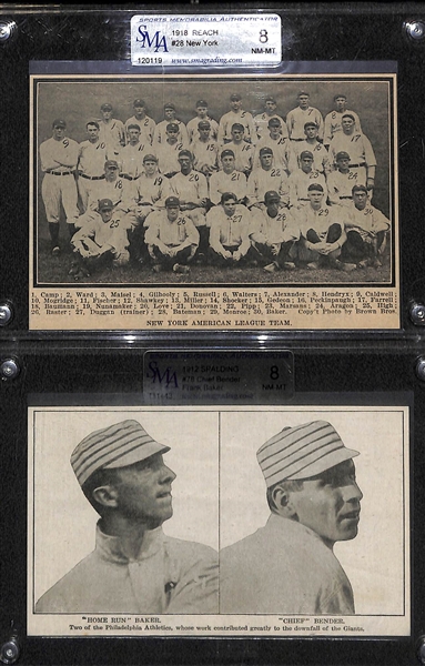 Lot of (12) 1911-1948 Encased Baseball Newspaper Clippings Feat. Ty Cobb and Babe Ruth