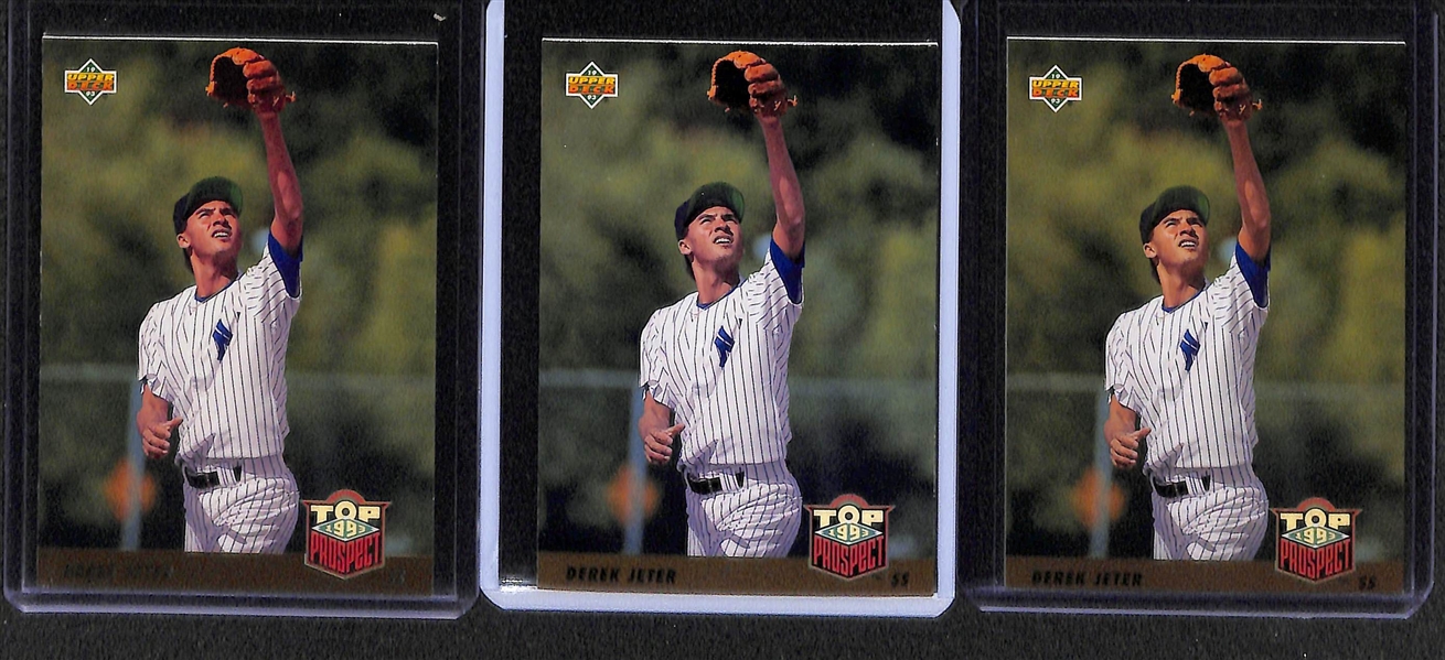 1989 Upper Deck Ken Griffey Jr. and (4) Derek Jeter Rookie Cards