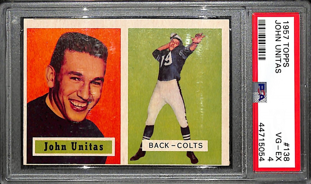 1957 Topps Johnny Unitas Rookie Graded a PSA 4