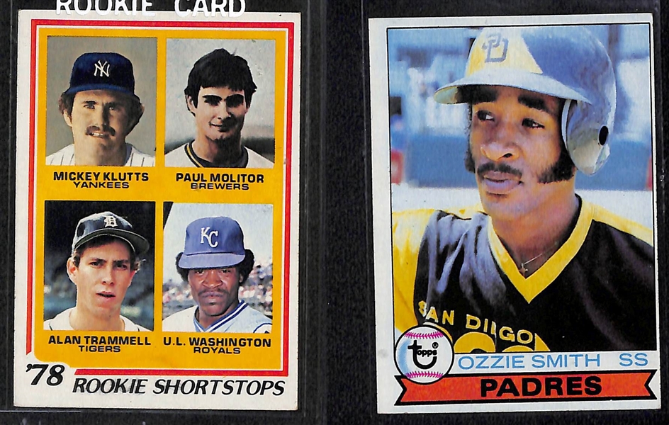 Lot of (8) Mostly Baseball Hall of Fame Rookies w. Morgan, Molitor, Ripken, Henderson and More 