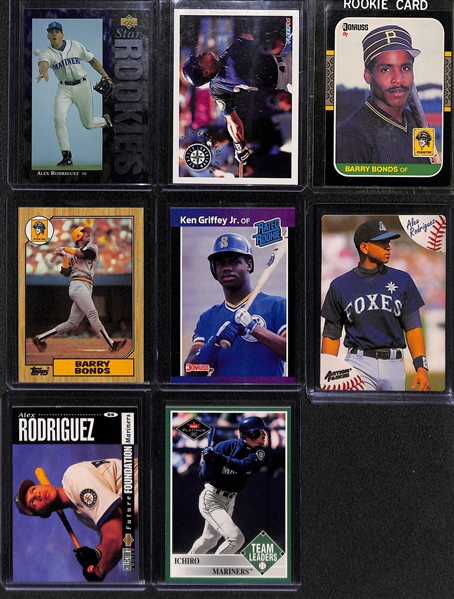 Lot of (30) Baseball Rookie Stars Feat. Clemens, Griffey Jr., Bonds, Mattingly, Ichiro, B. Jackson and More