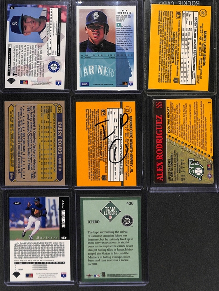 Lot of (30) Baseball Rookie Stars Feat. Clemens, Griffey Jr., Bonds, Mattingly, Ichiro, B. Jackson and More
