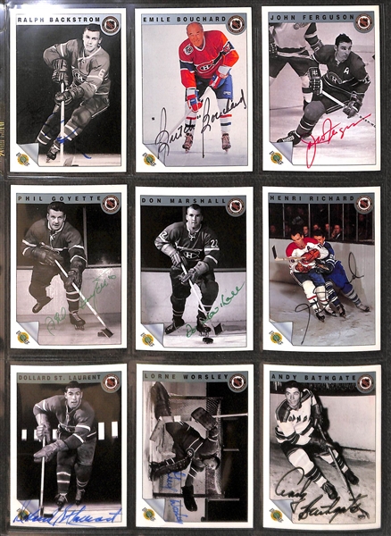Binder of (55+) Autographed Hockey Cards Feat. Richard, Worsley, Mahovlich, Lindsay and More!