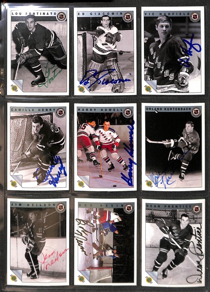 Binder of (55+) Autographed Hockey Cards Feat. Richard, Worsley, Mahovlich, Lindsay and More!