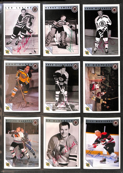 Binder of (55+) Autographed Hockey Cards Feat. Richard, Worsley, Mahovlich, Lindsay and More!