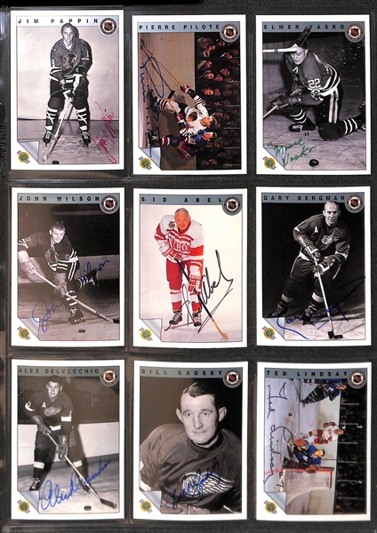 Binder of (55+) Autographed Hockey Cards Feat. Richard, Worsley, Mahovlich, Lindsay and More!