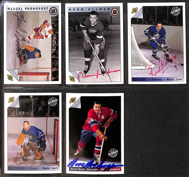 Binder of (55+) Autographed Hockey Cards Feat. Richard, Worsley, Mahovlich, Lindsay and More!
