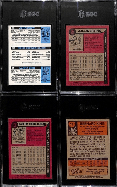 Lot of (4) 1979-1981 SGC Graded Topps Basketball w. Larry Bird Rookie 
