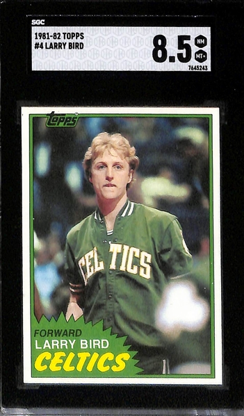 1981-82 Topps Magic Johnson SGC 9 and Larry Bird SGC 8.5  Graded Cards (2nd Year)