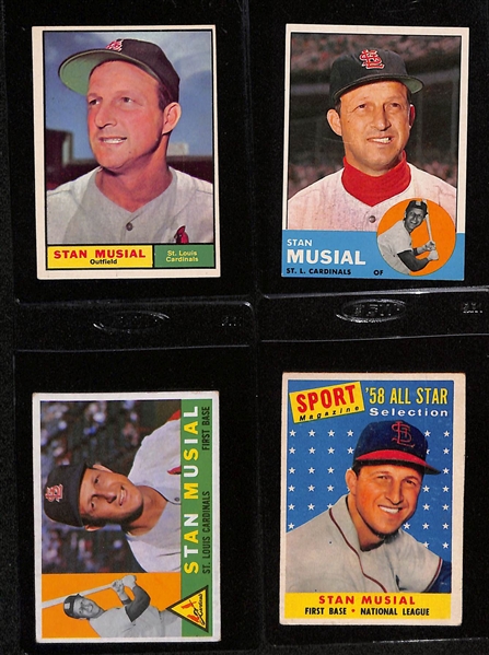 Lot of (35+) 1950s and 1960s Topps Baseball Cards Feat. (6) Stan Musial, Frank Robinson, and Many More 