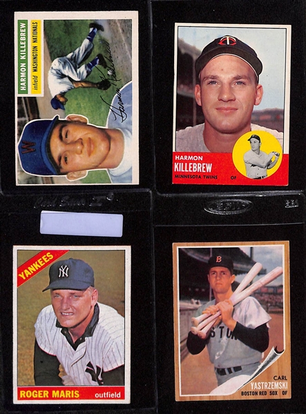 Lot of (50+) Mostly 1960s Topps Baseball Cards Feat. Yastrzemski, Spahn, Kaline McCovey, Maris, Killebrew, and More 