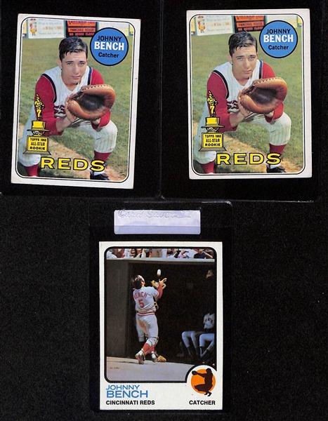 Lot of (30+) 1960s and 1970s Topps Baseball w. Munson Rookie, Bench, Yastrzemski, R. Jackson, McCovey, and More