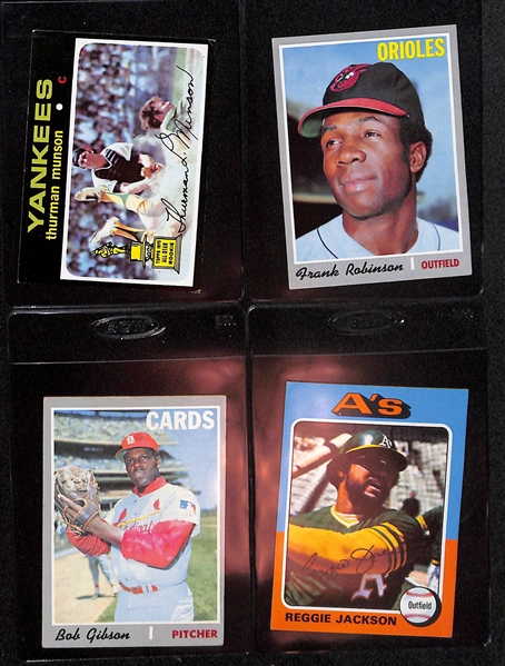 Lot of (30+) 1960s and 1970s Topps Baseball w. Munson Rookie, Bench, Yastrzemski, R. Jackson, McCovey, and More