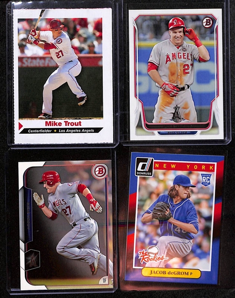 Lot of (30) Mostly Modern Baseball with (17) Mike Trout Cards and Jacob Degrom Rookie