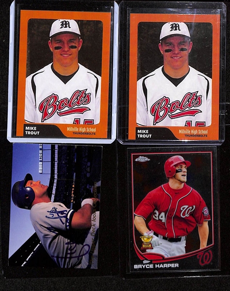 Lot of (30) Mostly Modern Baseball with (17) Mike Trout Cards and Jacob Degrom Rookie