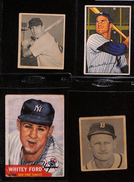 Lot of (20+) Low Grade 1950s Baseball Cards Featuring Roy Campanella Rookie (Trimmed)