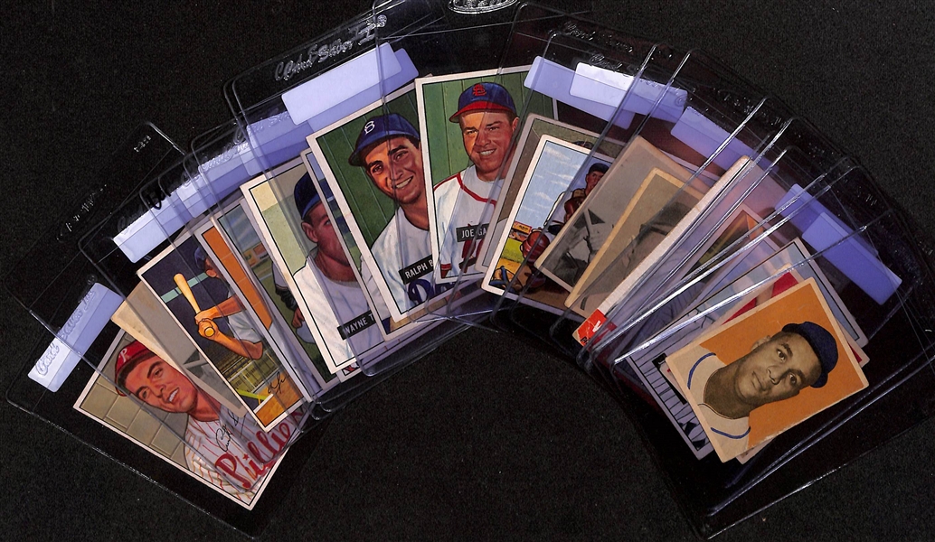 Lot of (20+) Low Grade 1950s Baseball Cards Featuring Roy Campanella Rookie (Trimmed)