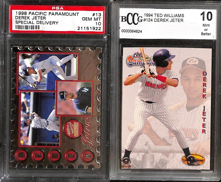 Lot of (25+) Derek Jeter Baseball Cards w. 1998 Pacific Paramount Special Delivery PSA 10