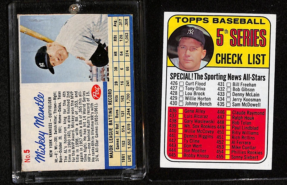 Lot of (17) Mostly 1960s Mickey Mantle Cards w. 1958 All Star