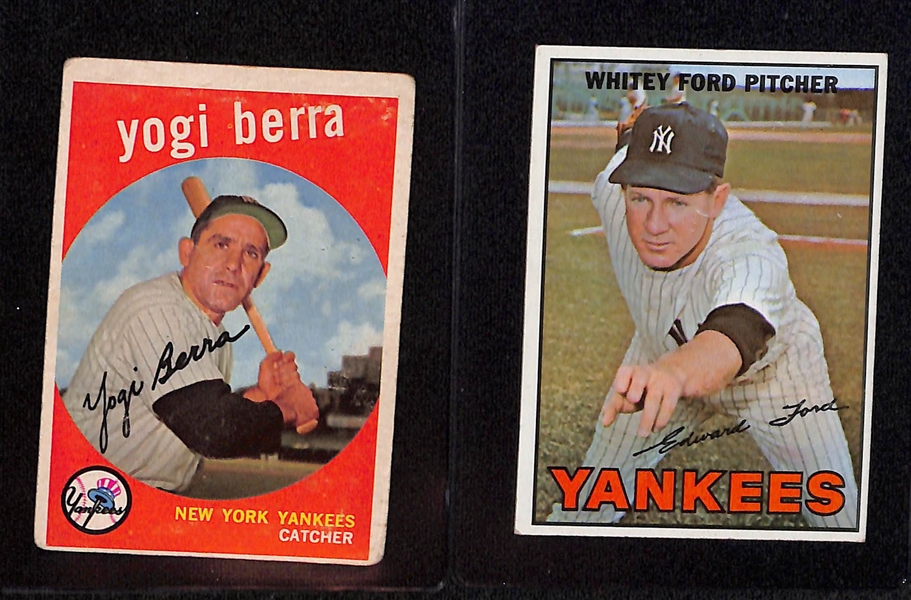 Lot of (15) 1950s and 60s Baseball Cards Feat. Gehrig, Ruth, Berra, Ford, Maris and Others
