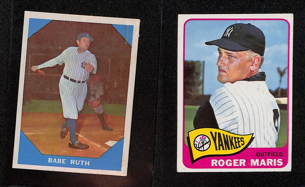 Lot of (15) 1950s and 60s Baseball Cards Feat. Gehrig, Ruth, Berra, Ford, Maris and Others