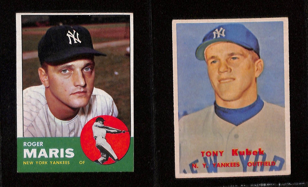Lot of (15) 1950s and 60s Baseball Cards Feat. Gehrig, Ruth, Berra, Ford, Maris and Others