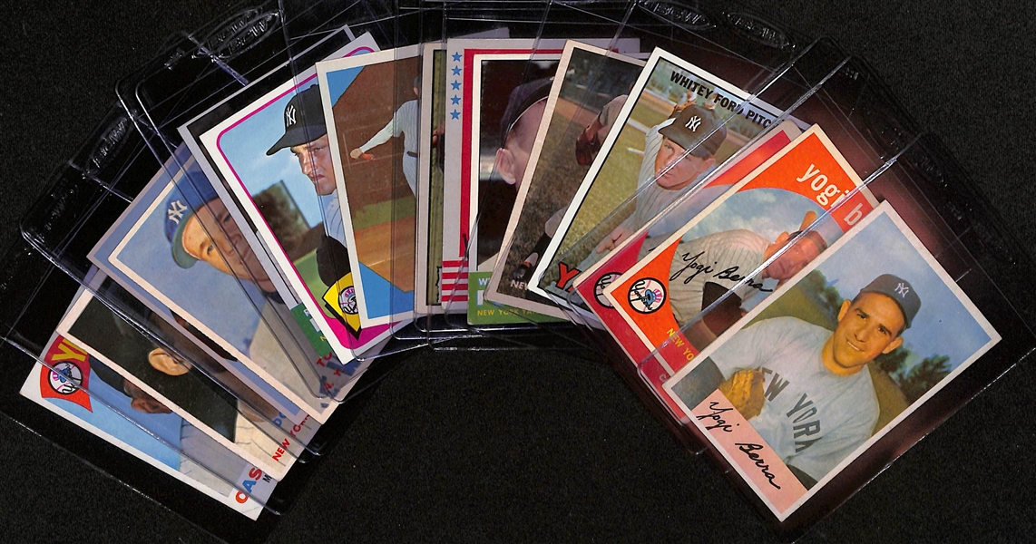 Lot of (15) 1950s and 60s Baseball Cards Feat. Gehrig, Ruth, Berra, Ford, Maris and Others