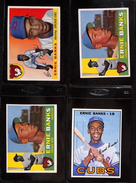 Lot of (25+) 1950s 60s and 70s Baseball Cards w. Ernie Banks, Bob Gibson and Harmon Killebrew