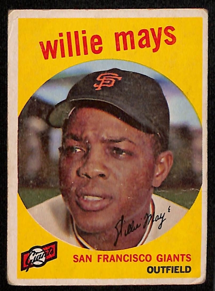 Lot of (6) 1957-1959 Topps Willie Mays Baseball Cards
