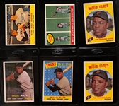 Lot of (6) 1957-1959 Topps Willie Mays Baseball Cards